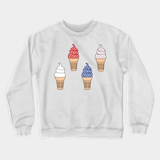 Patriotic Ice Cream Cones, USA Crewneck Sweatshirt